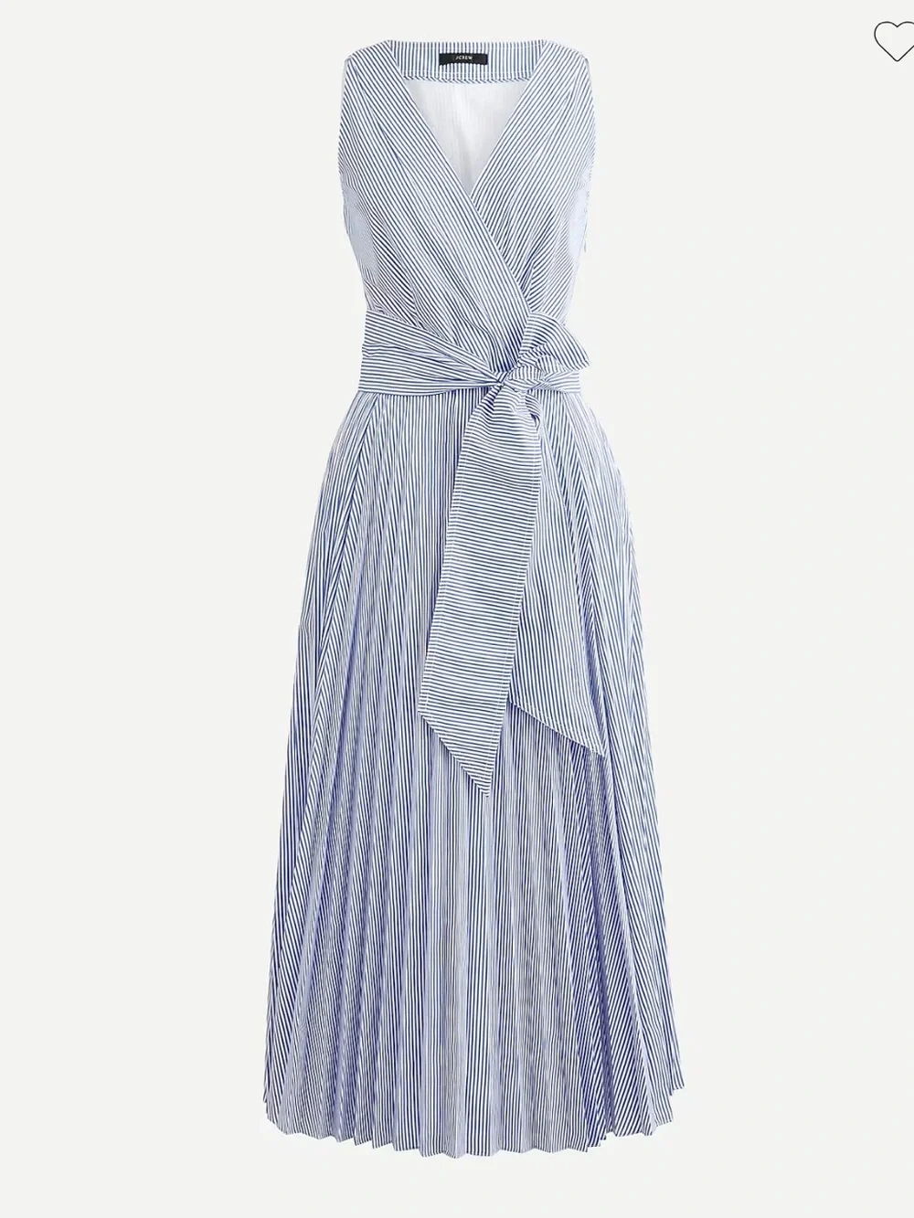 J. Crew Pleated V-neck dress in stripe